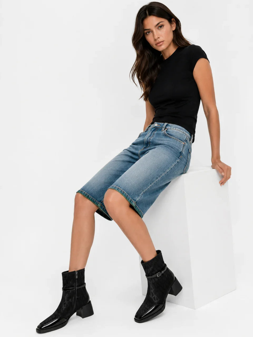 Bottines chaussette à bout verni Yade — Amielle Paris