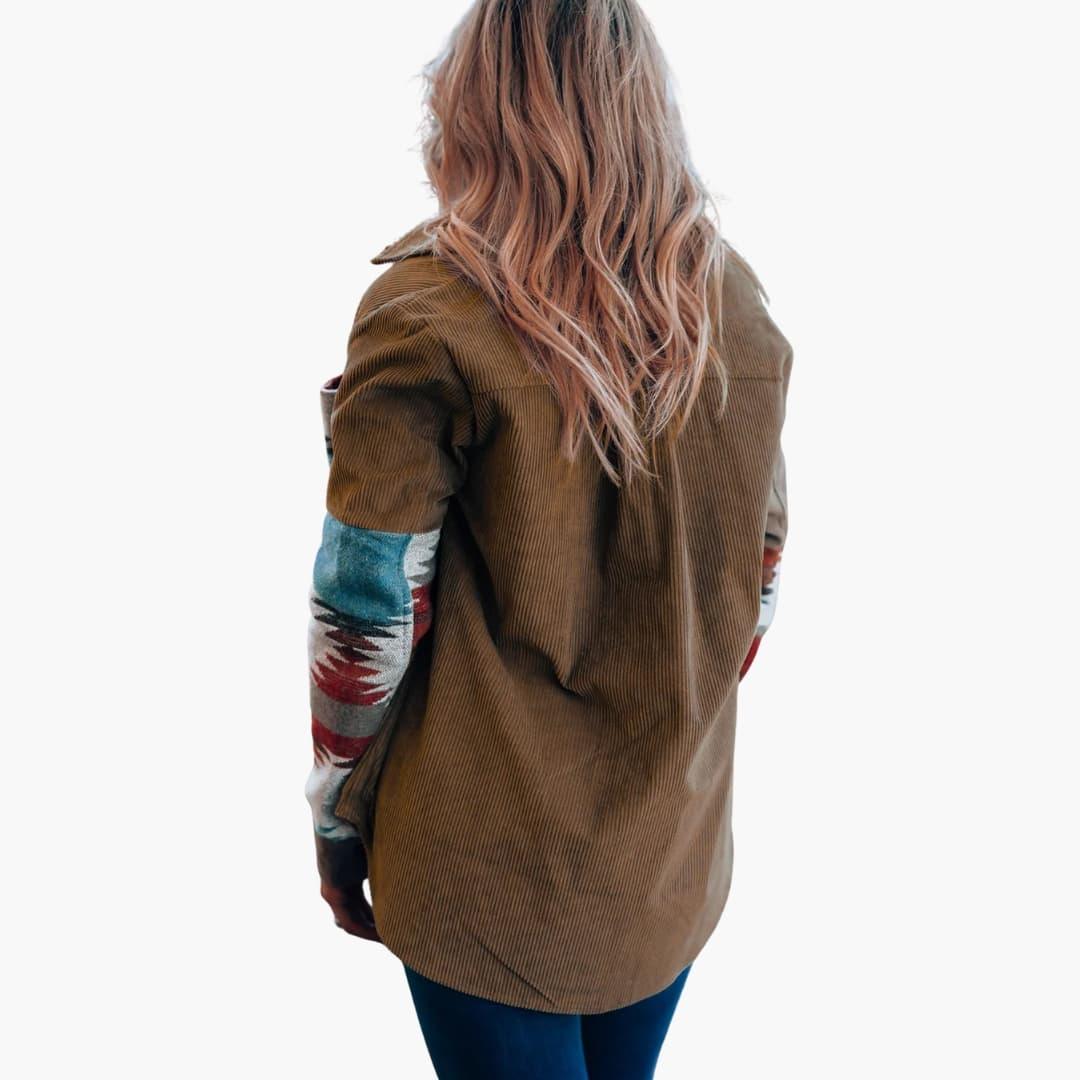 Surchemise en velours côtelé à motifs géométriques — Amielle Paris