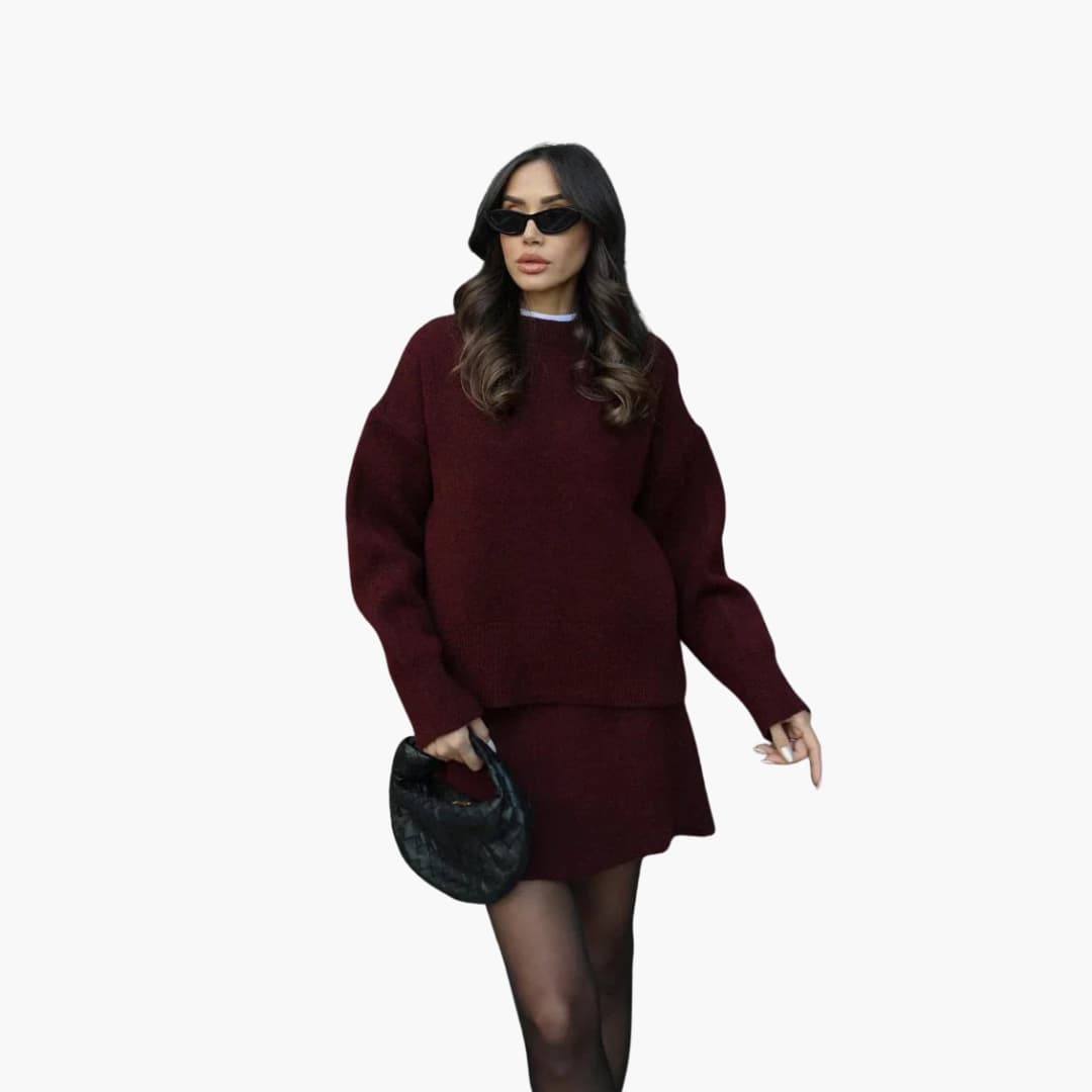 Ensemble pull et minijupe en maille — Amielle Paris