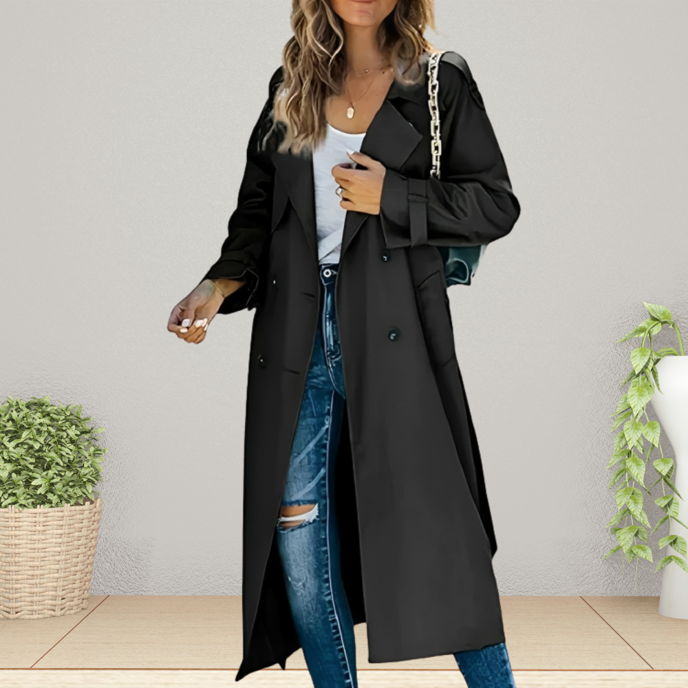 Lucille — Trench long à double boutonnage — Amielle Paris