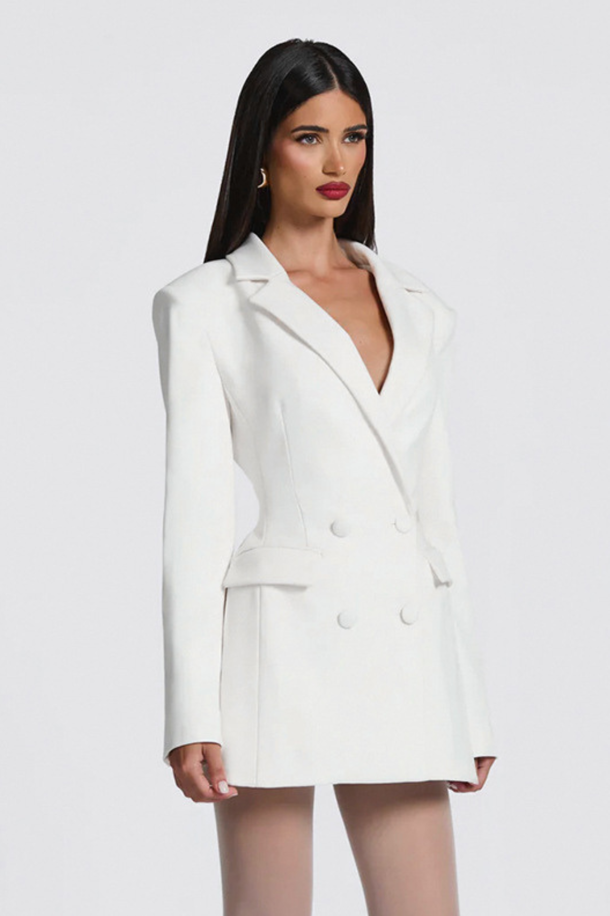 Remy — Blazer croisé cintré à basque — Amielle Paris