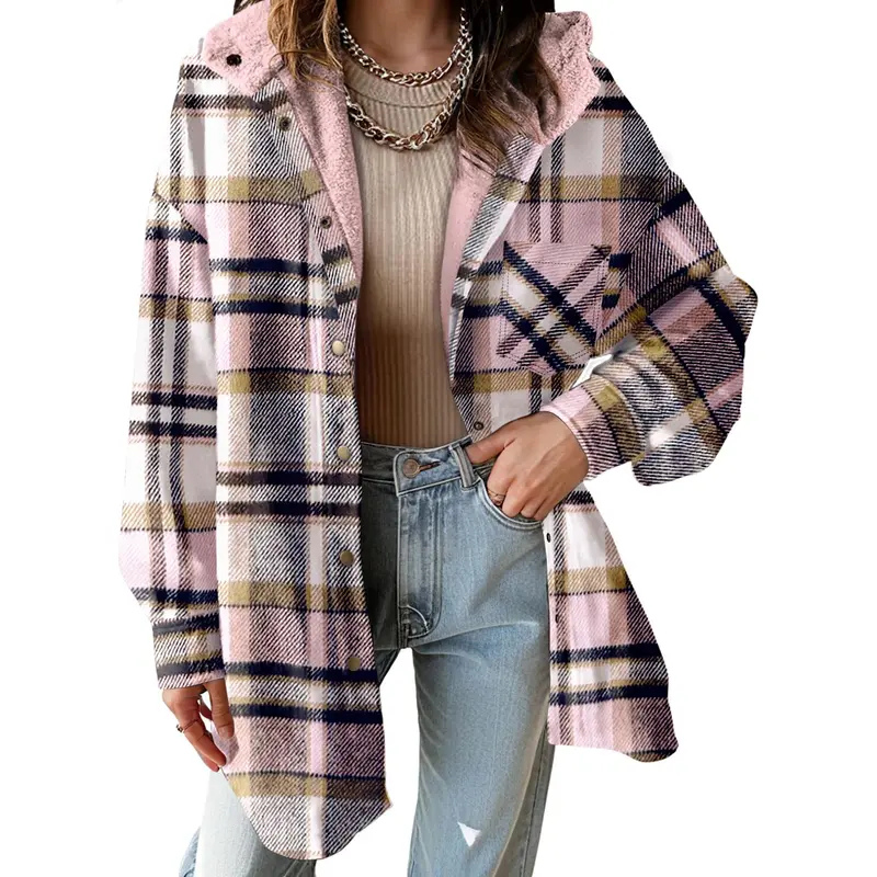 Surchemise ample à carreaux et capuche — Amielle Paris