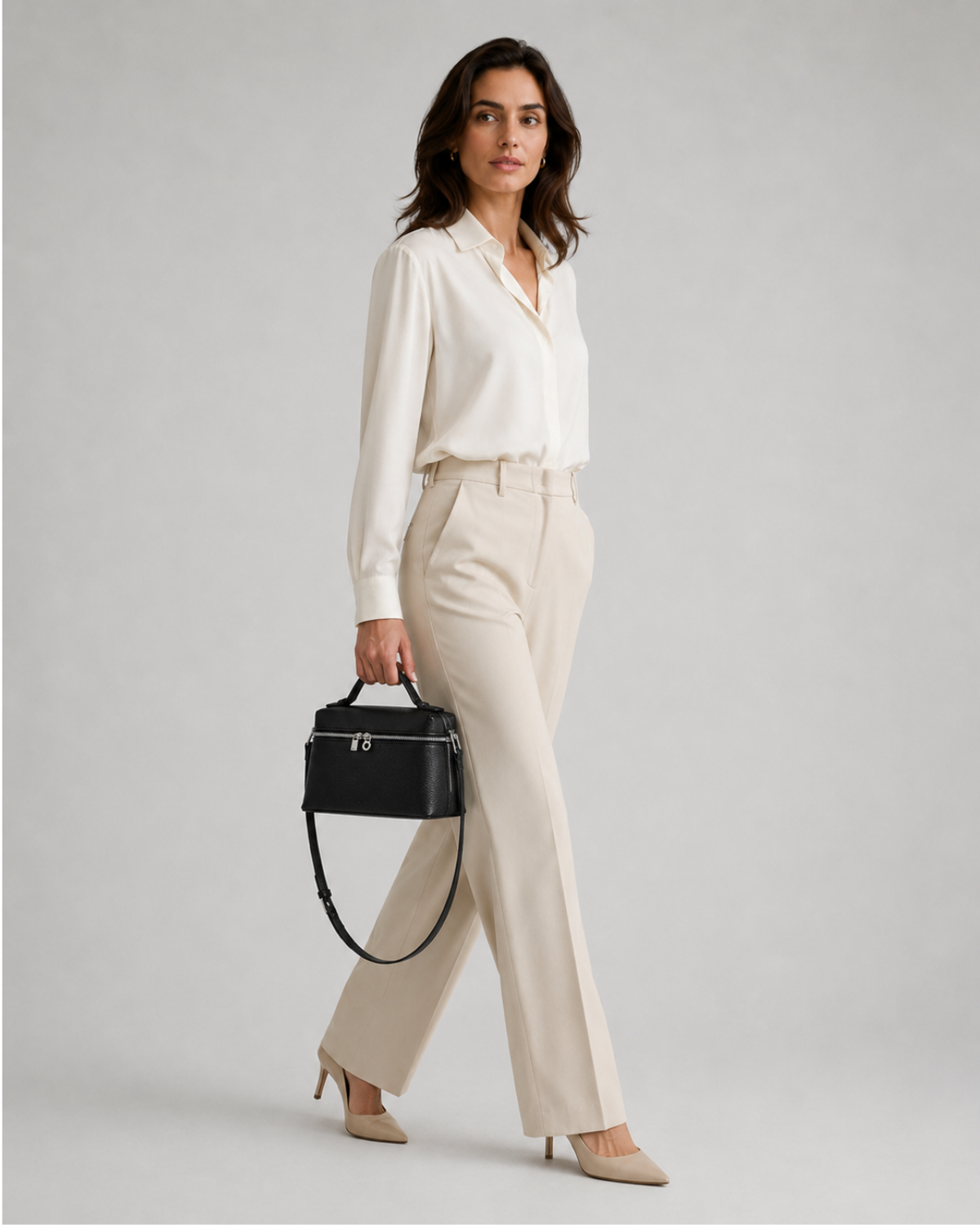 Sylvie — Mini sac à bandoulière grainé — Amielle Paris