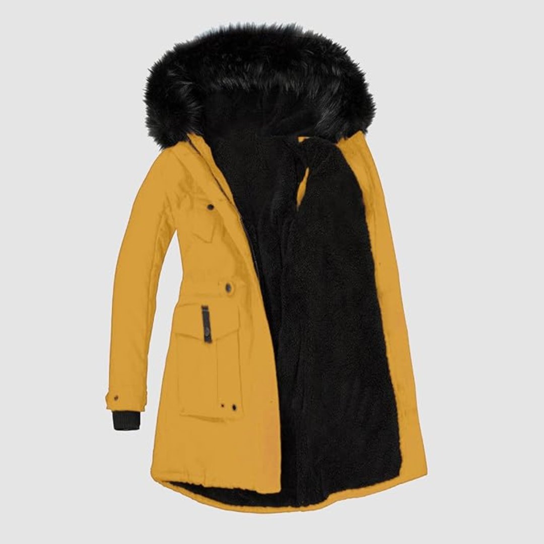 Sienna — Parka à capuche et taille ajustable — Amielle Paris