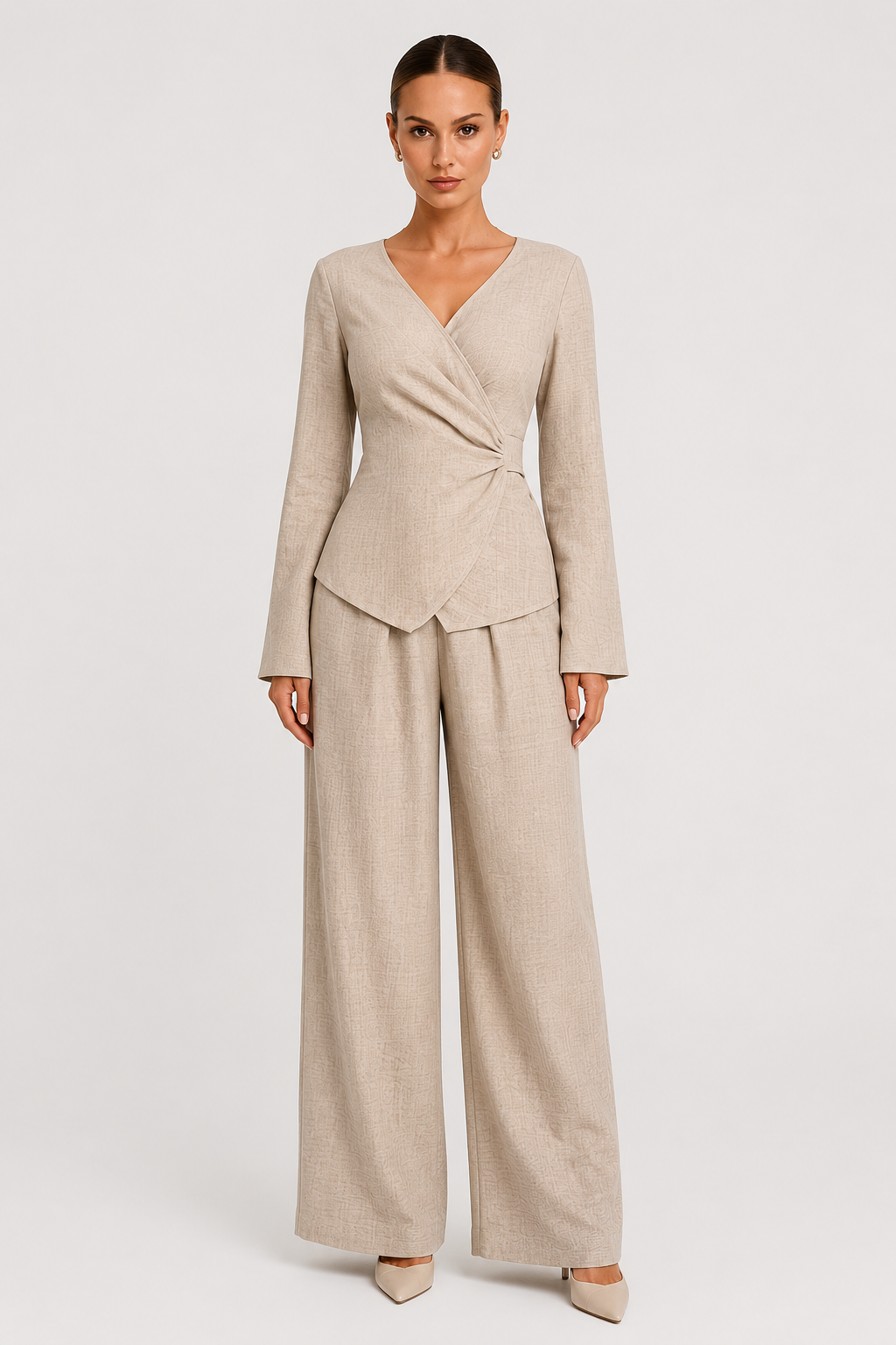 Ensemble cache-cœur et pantalon large Dara — Amielle Paris