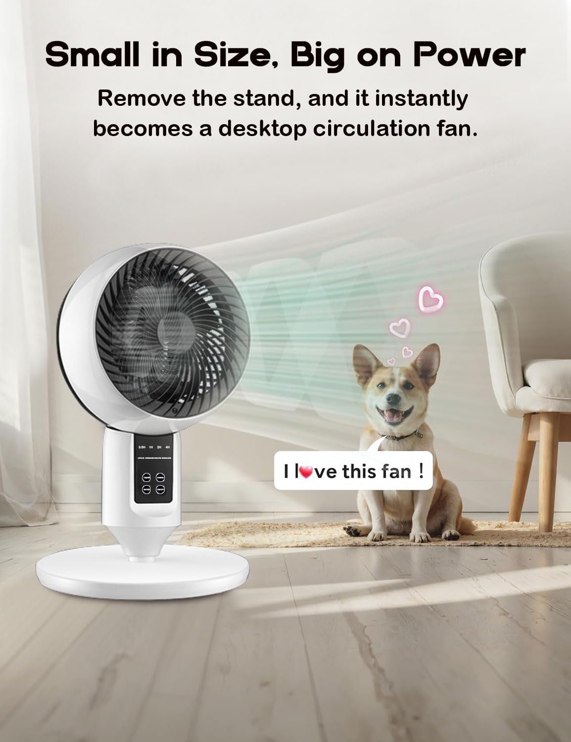 Ventilateur sur pied réglable à oscillation 3D — Amielle Paris