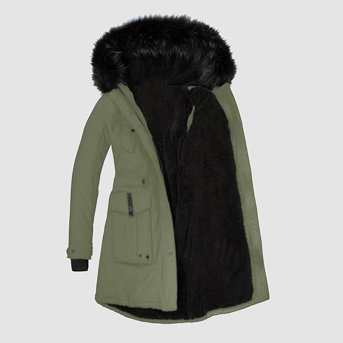 Sienna — Parka à capuche et taille ajustable — Amielle Paris