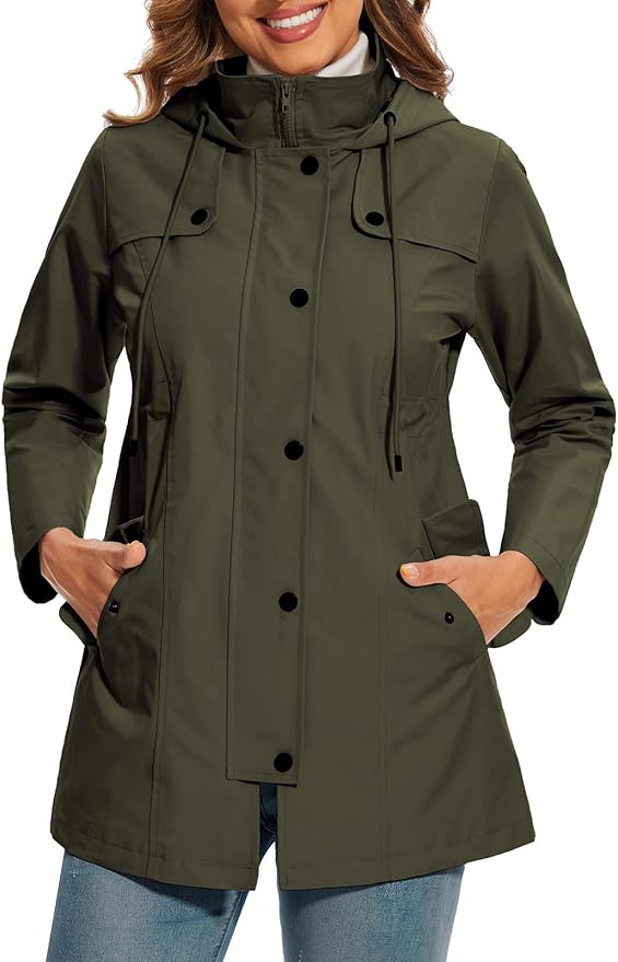 Parka à capuche et col montant ajustable — Amielle Paris