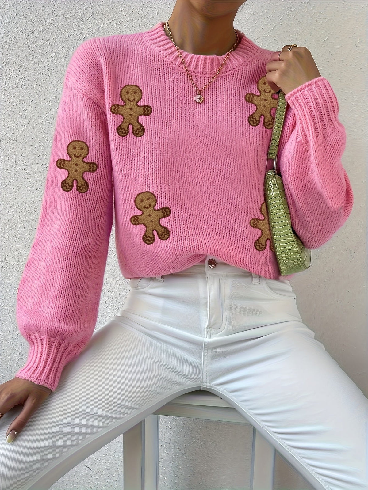 Pull de Noël à motif pain d'épices — Amielle Paris
