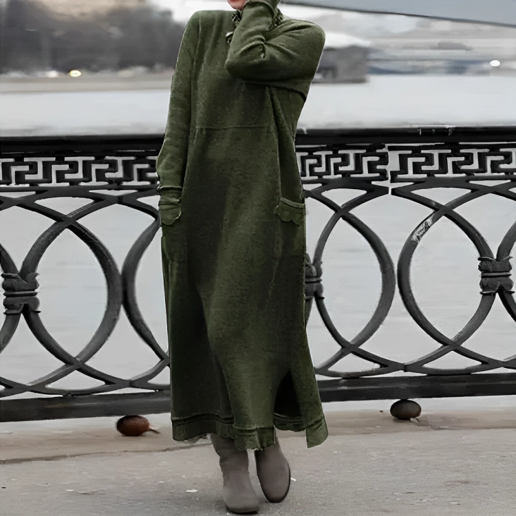 Clara — Robe longue en maille à poches — Amielle Paris