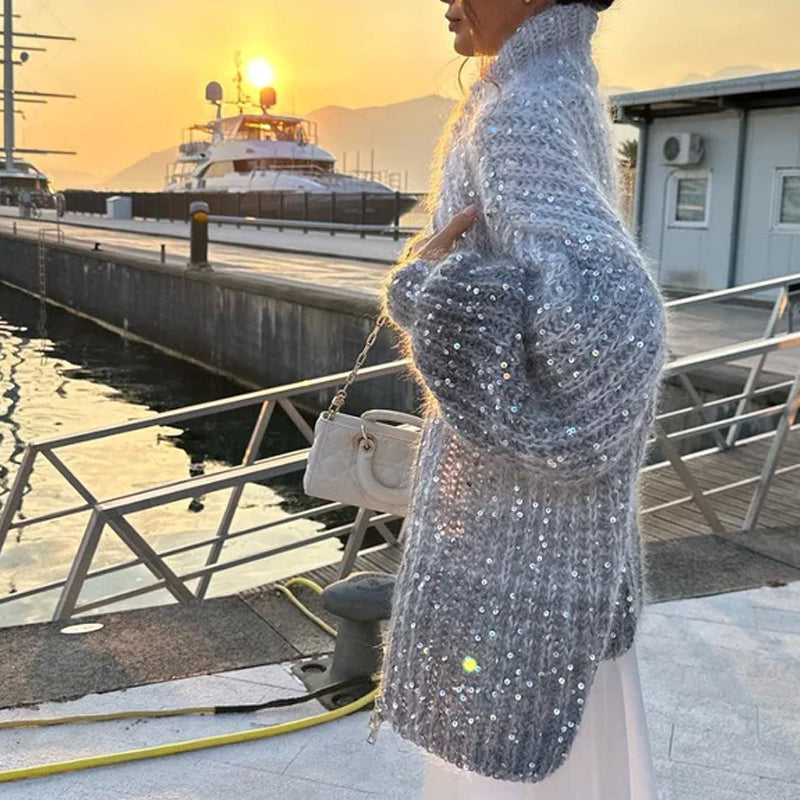 MaraKnit — Cardigan en maille à sequins — Amielle Paris