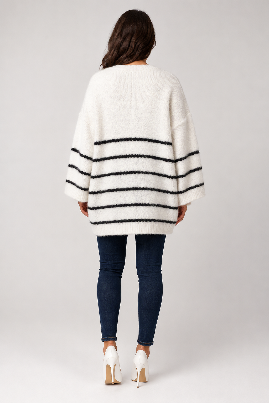 Cardigan ample rayé ouvert — Amielle Paris