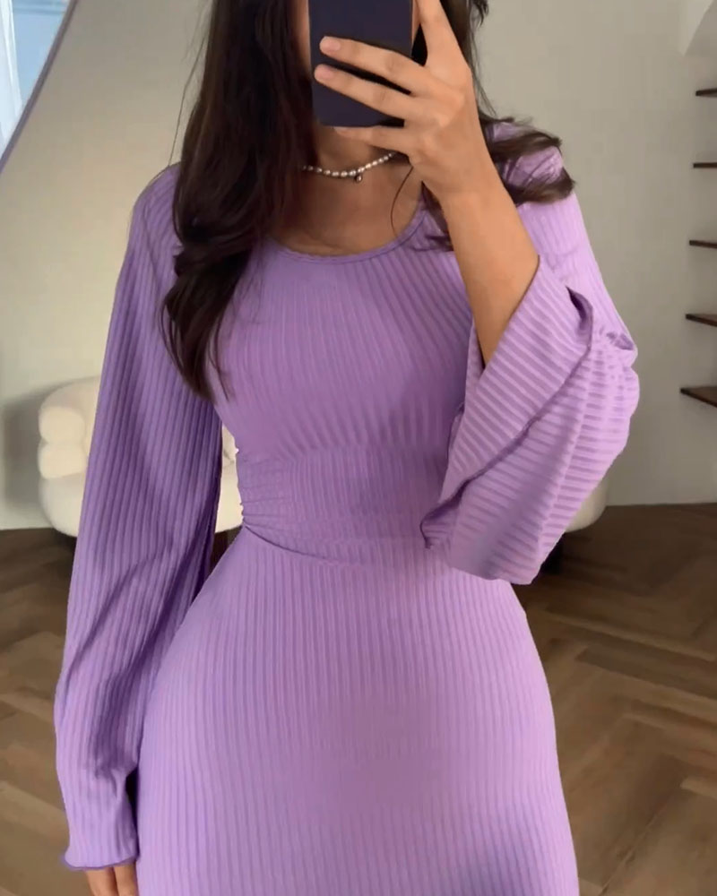 Helena — Robe en maille à manches longues — Amielle Paris