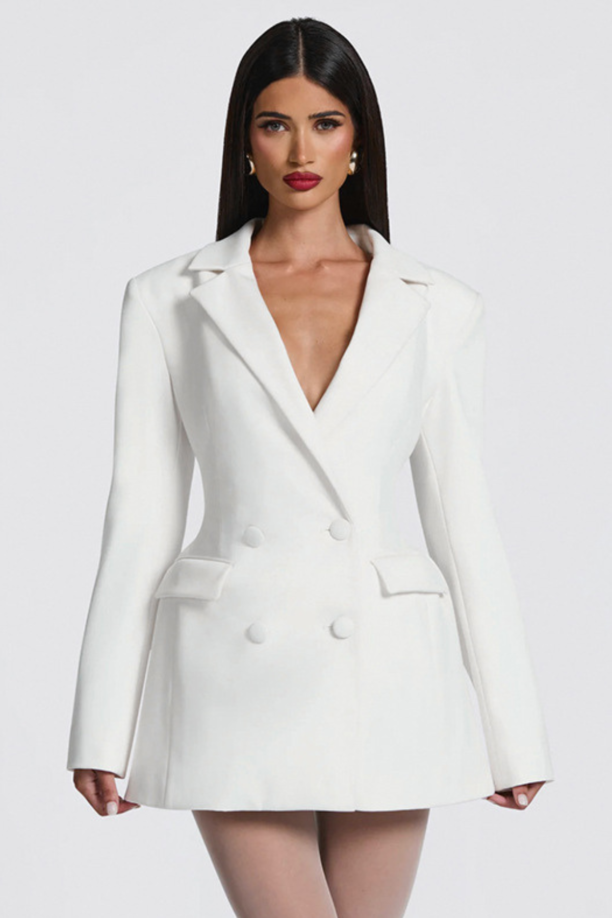 Remy — Blazer croisé cintré à basque — Amielle Paris