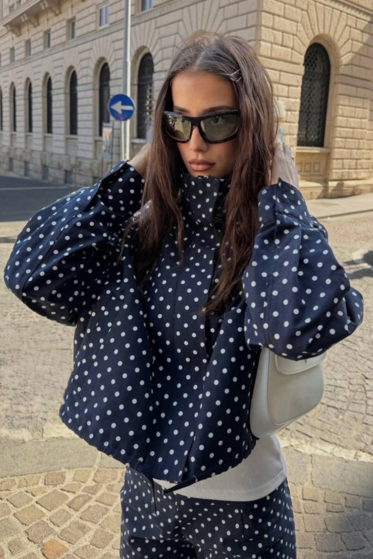 Polly — Bomber ample à pois — Amielle Paris