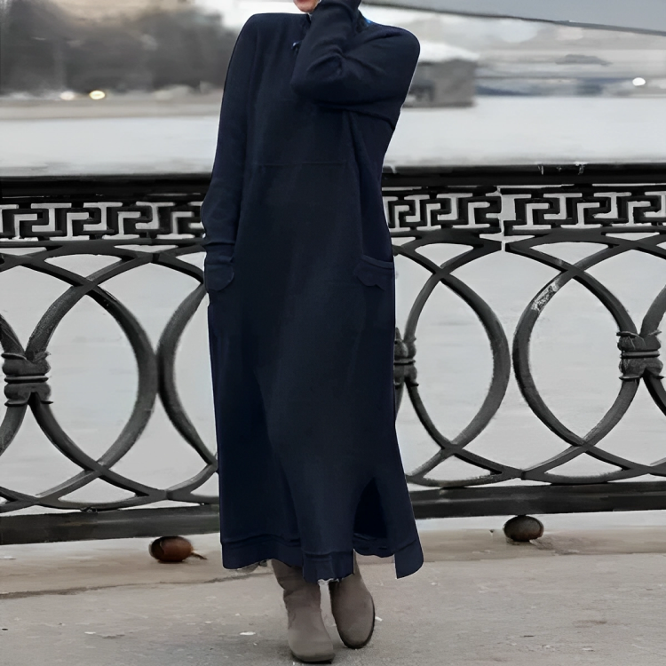 Clara — Robe longue en maille à poches — Amielle Paris