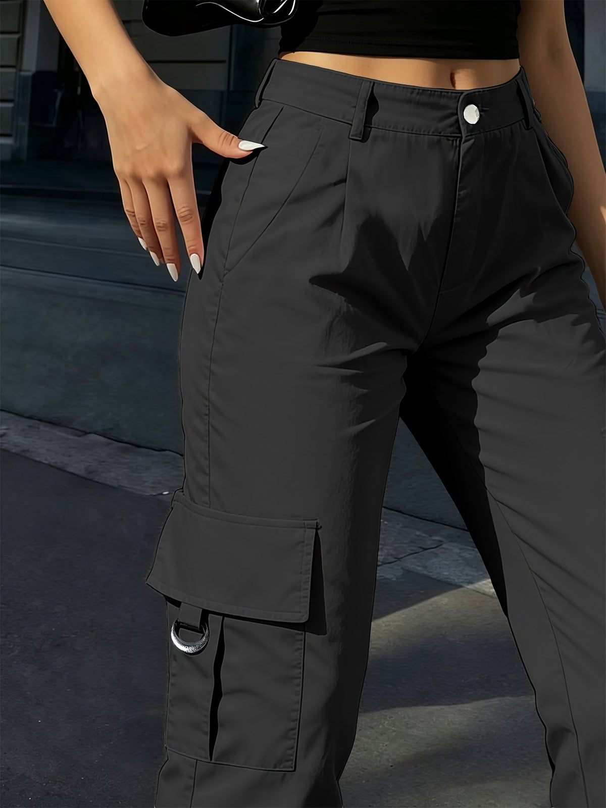 Sabine | Pantalon cargo large à taille haute — Amielle Paris