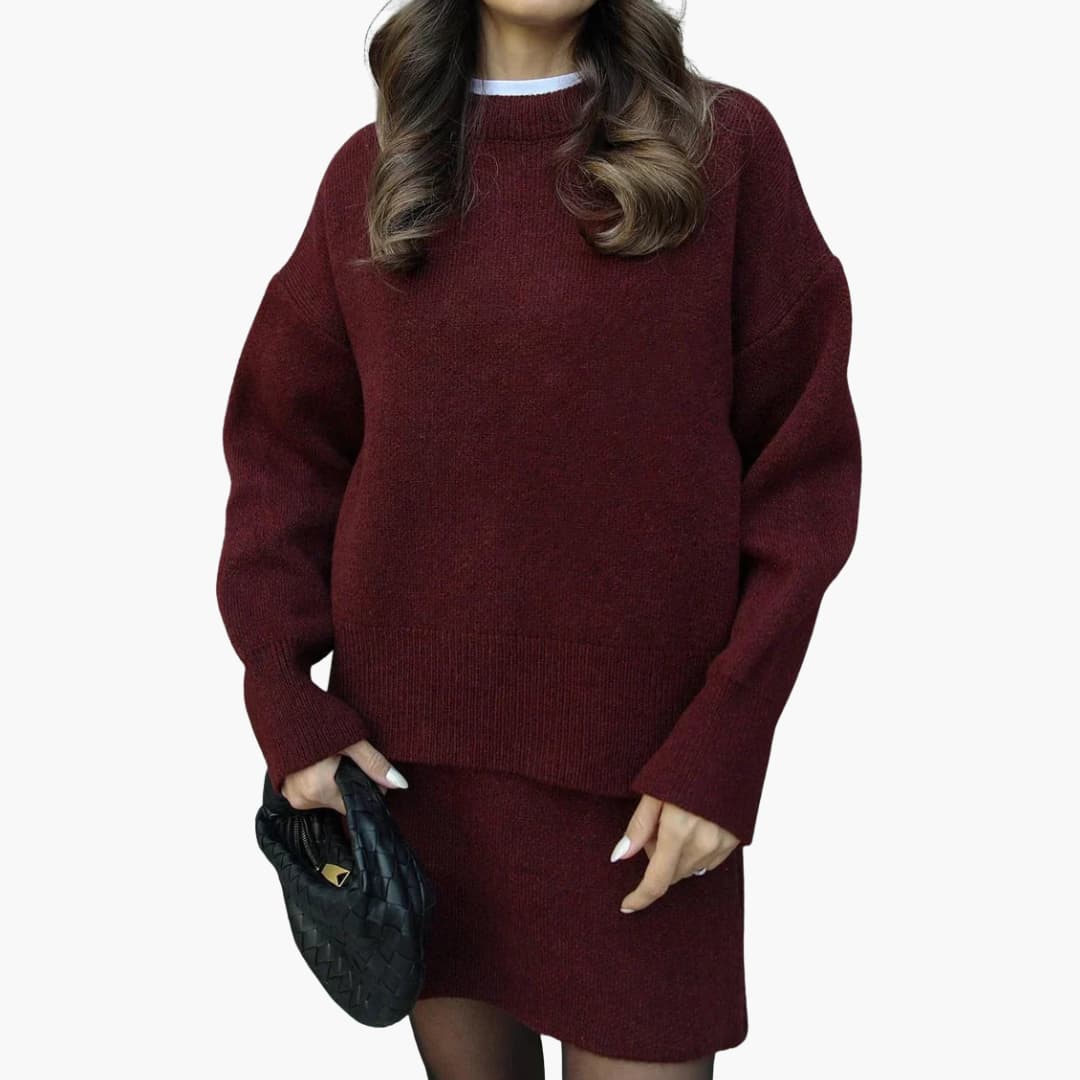 Ensemble pull et minijupe en maille — Amielle Paris