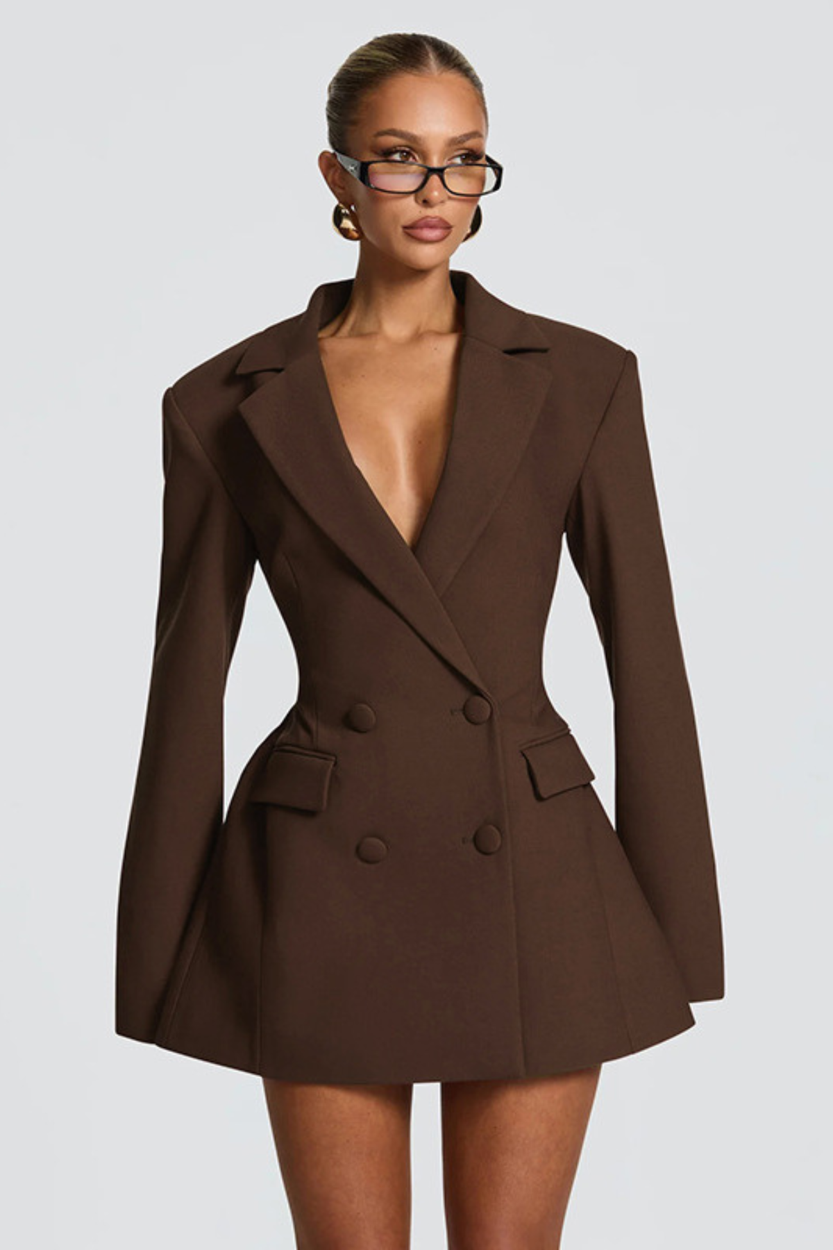 Remy — Blazer croisé cintré à basque — Amielle Paris
