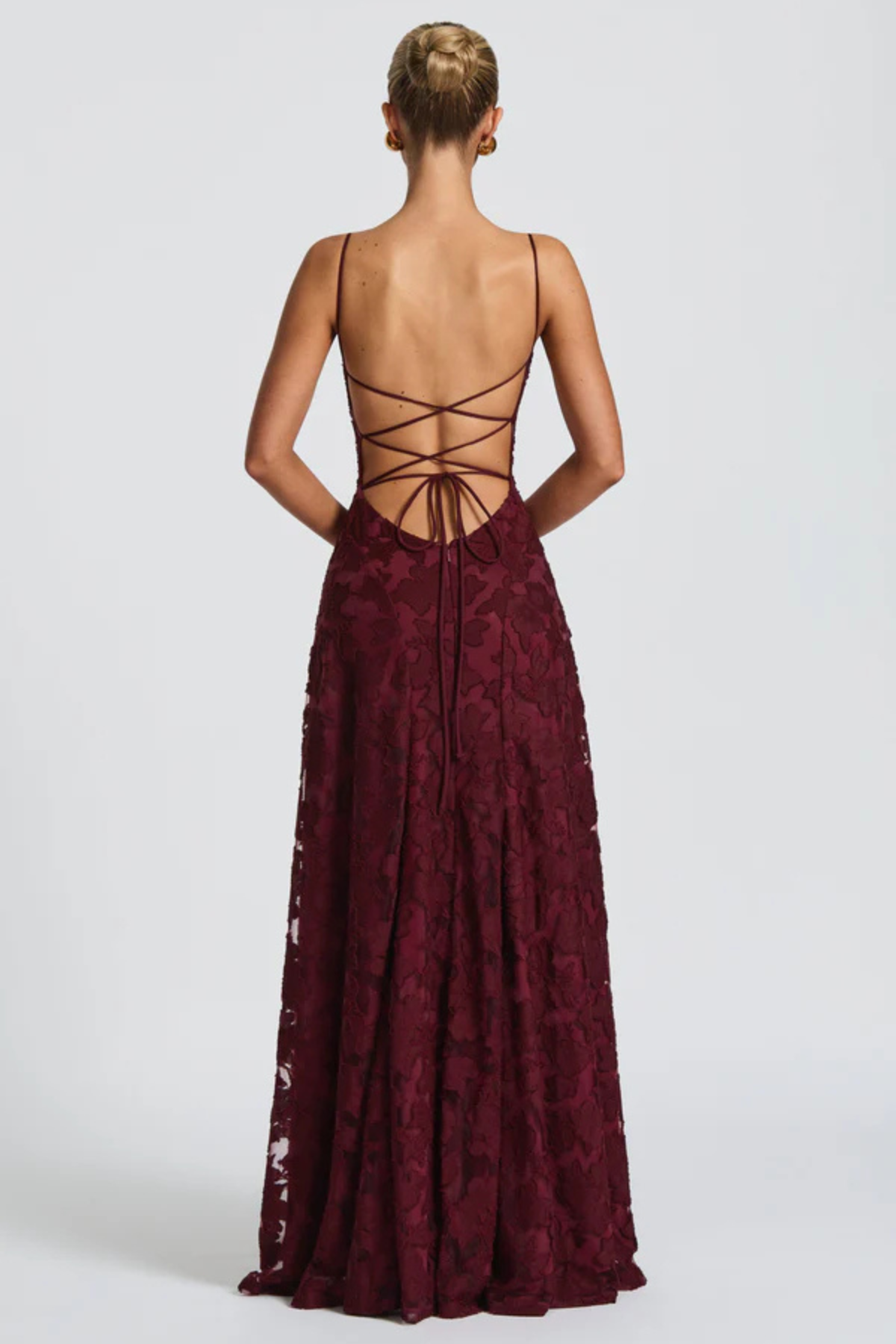 Violaine — Robe longue à fleurs en relief — Amielle Paris