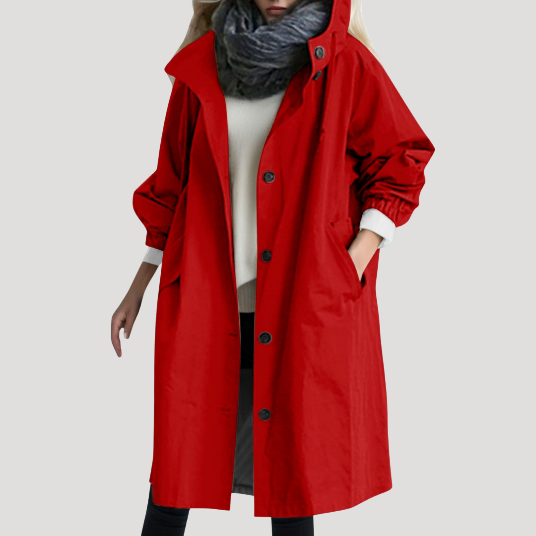 Parka longue à capuche et devant boutonné — Amielle Paris