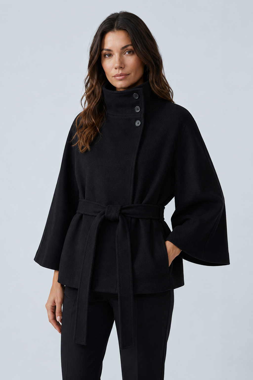 Manteau cape ceinturé — Ivana — Amielle Paris