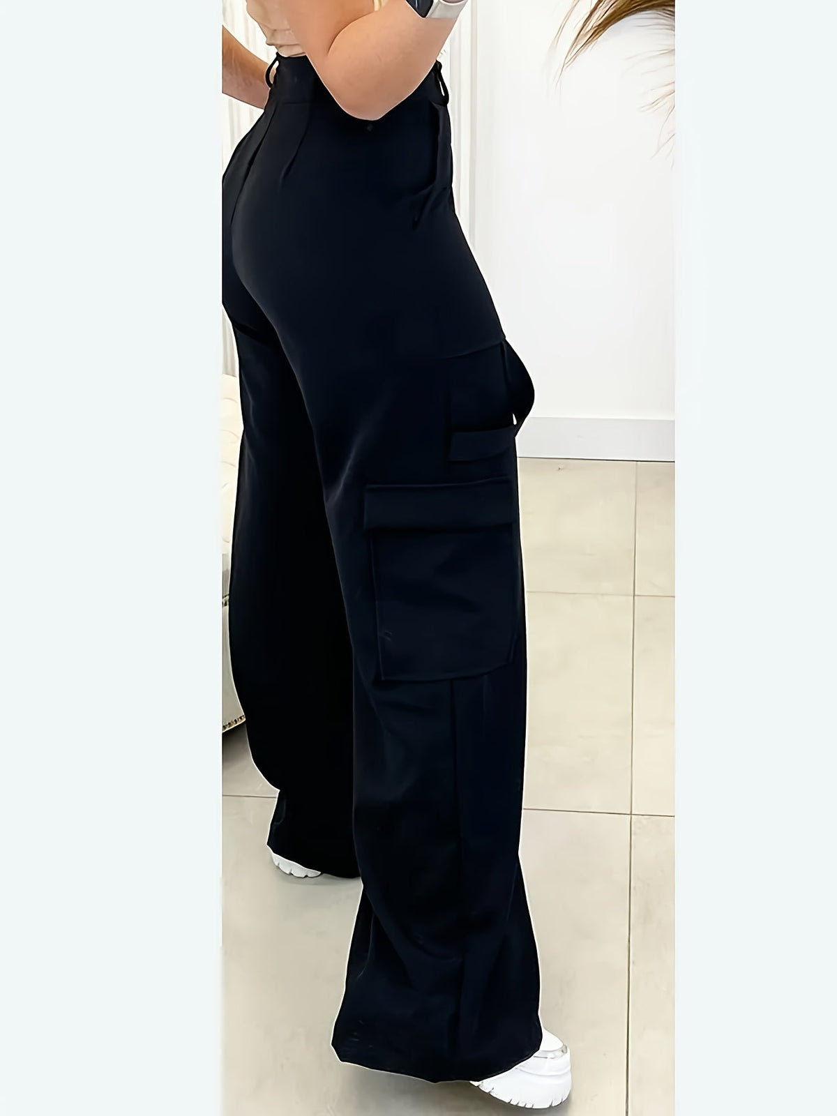 Pantalon cargo large taille haute — Amielle Paris