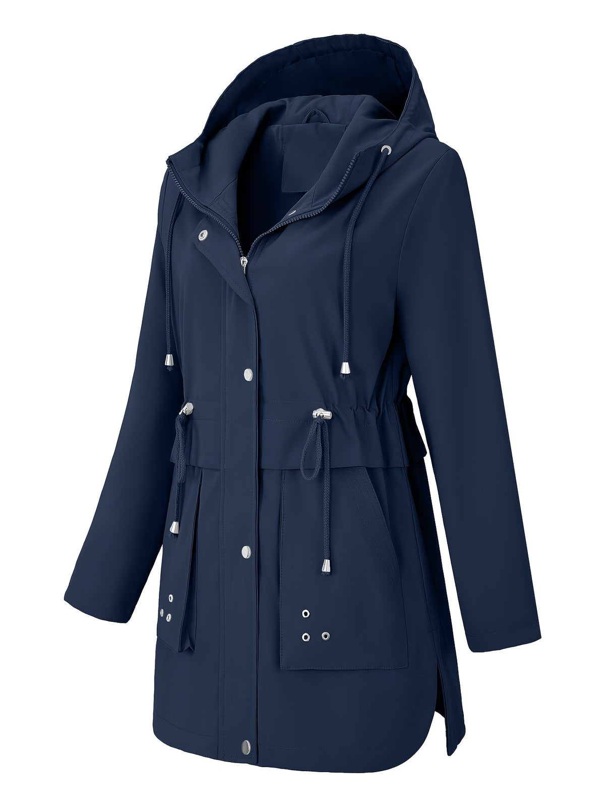 Parka zippée à capuche et cordon à la taille — Amielle Paris