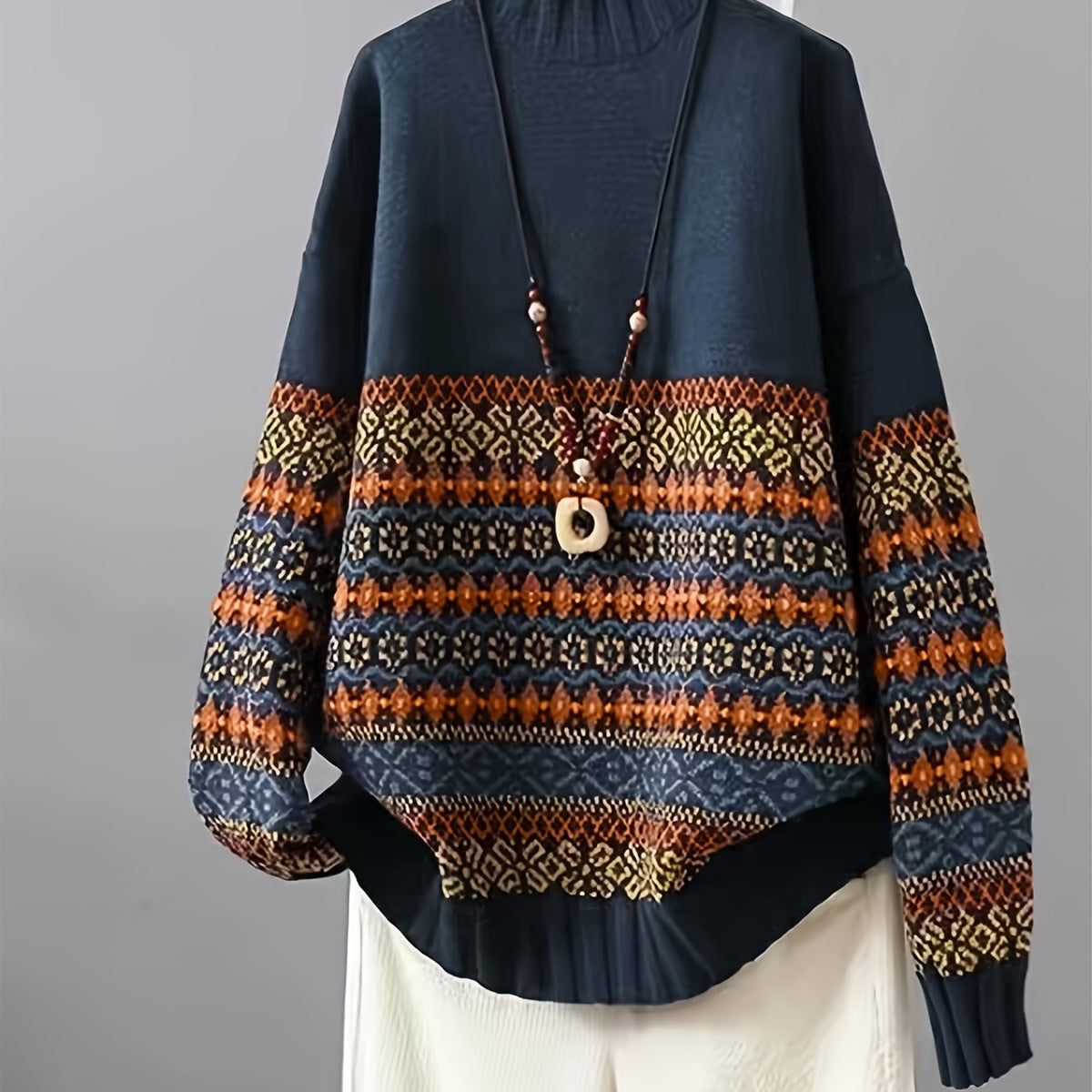 Marisol | Pull décontracté à motif jacquard — Amielle Paris