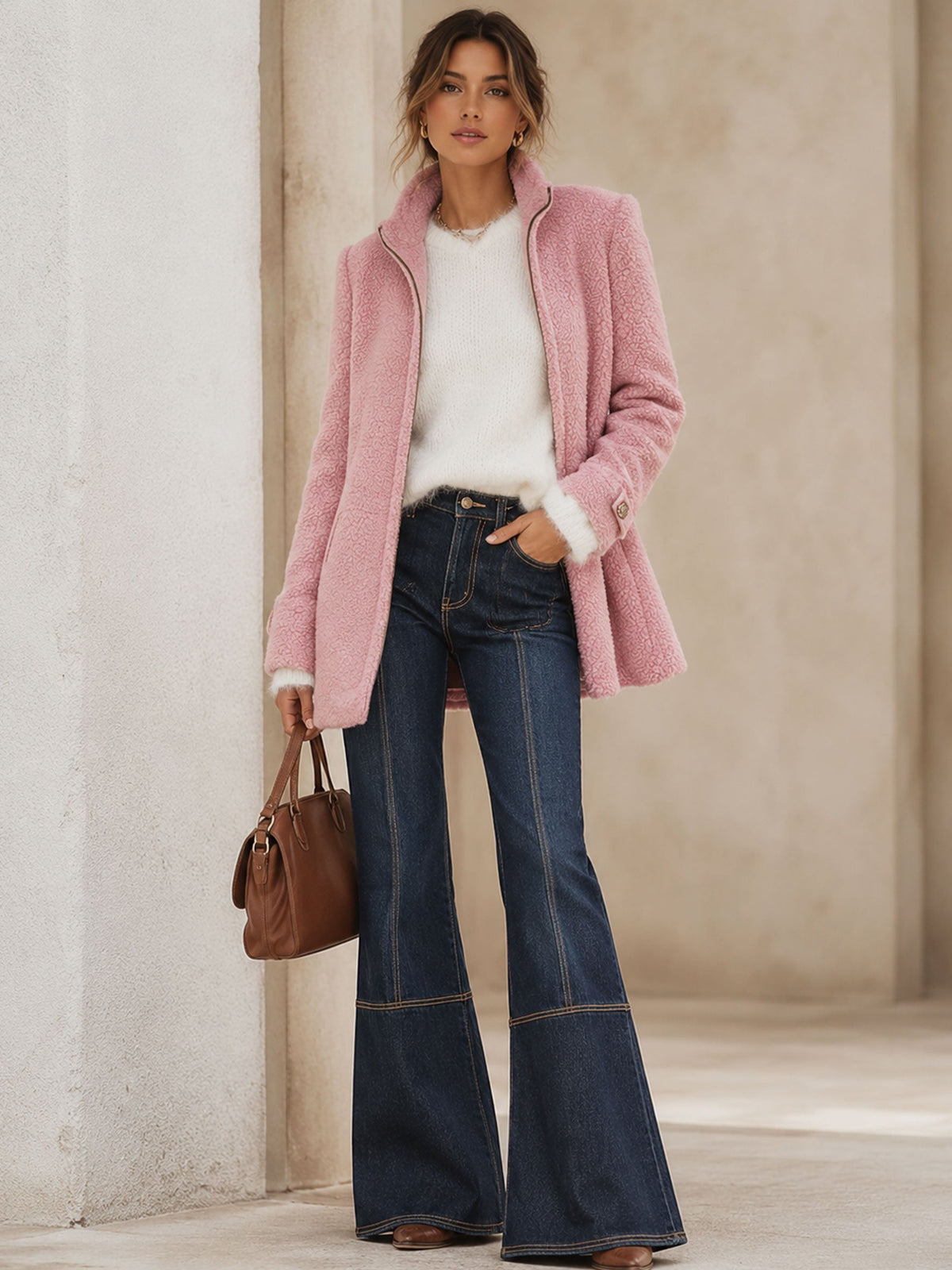 Veste en polaire zippée à col montant — Amielle Paris