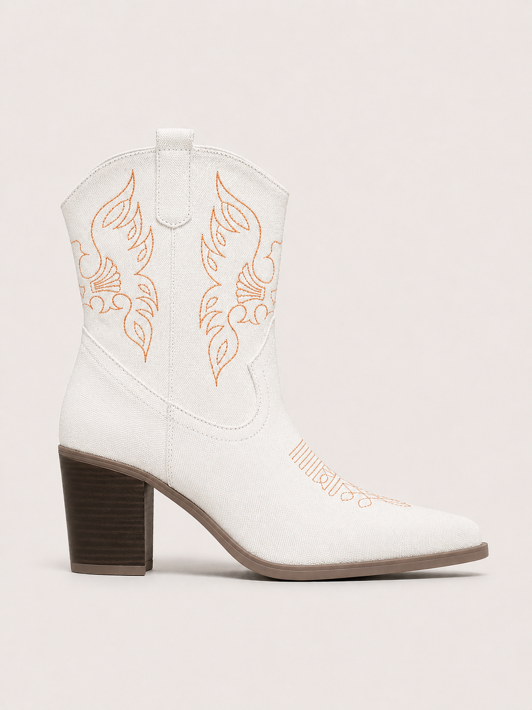 Bottines western en denim brodé Avessa — Amielle Paris