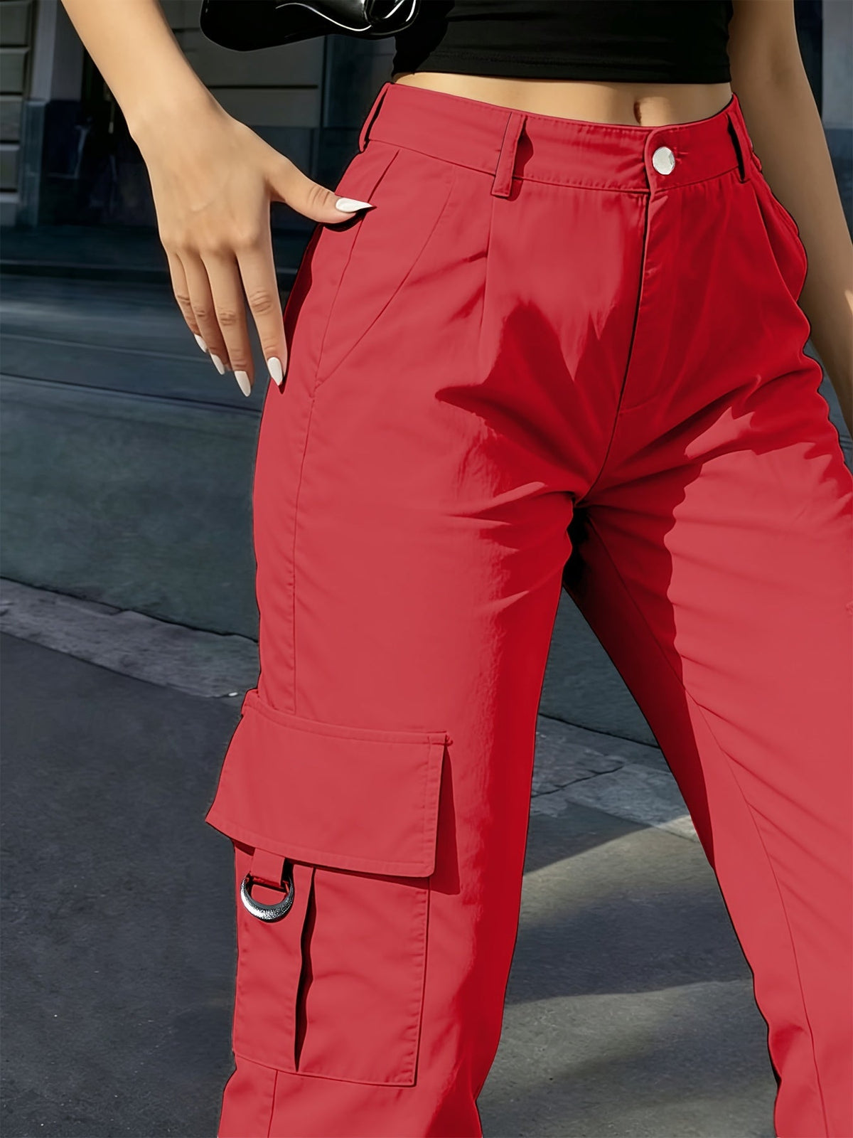 Sabine | Pantalon cargo large à taille haute — Amielle Paris