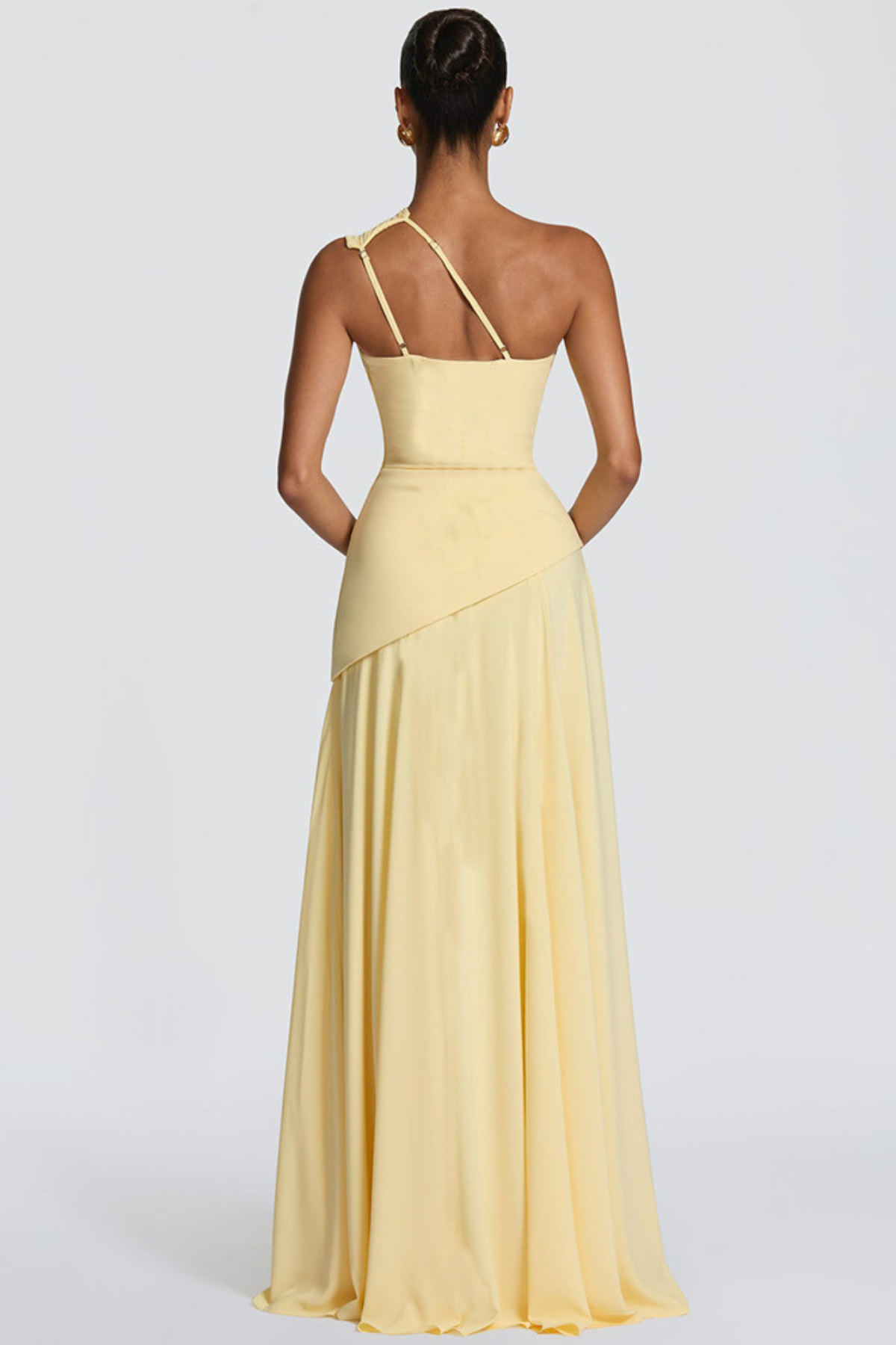 Robe longue drapée une épaule — Alessandra — Amielle Paris