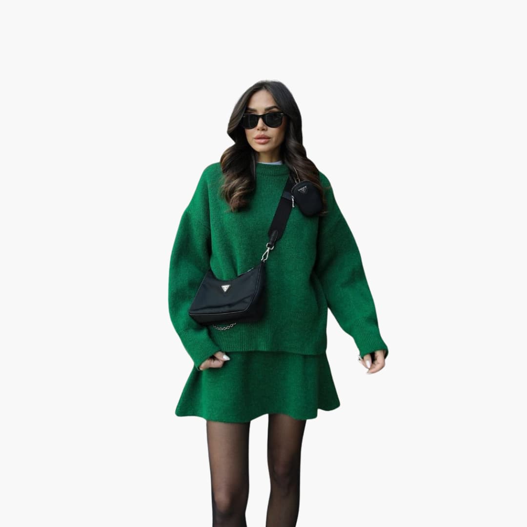 Ensemble pull et minijupe en maille — Amielle Paris