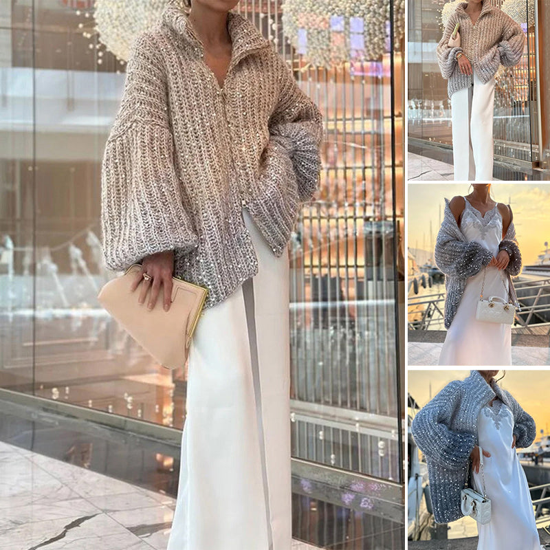 MaraKnit — Cardigan en maille à sequins — Amielle Paris