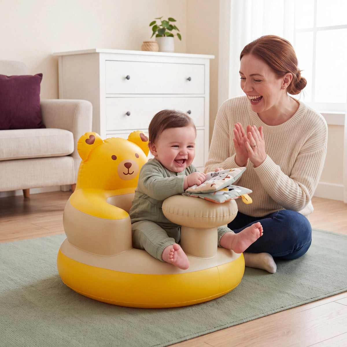 Siège gonflable bébé ours avec tablette — vue 1