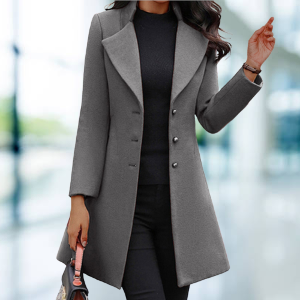 Manteau long boutonné à ceinture — Amielle Paris