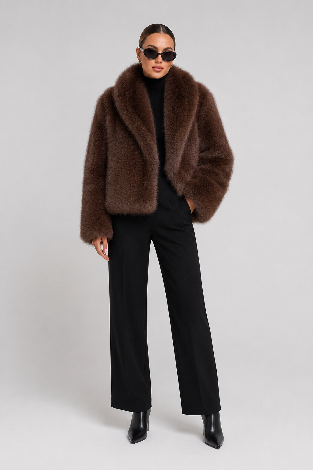 Romane — Veste courte en fausse fourrure — Amielle Paris