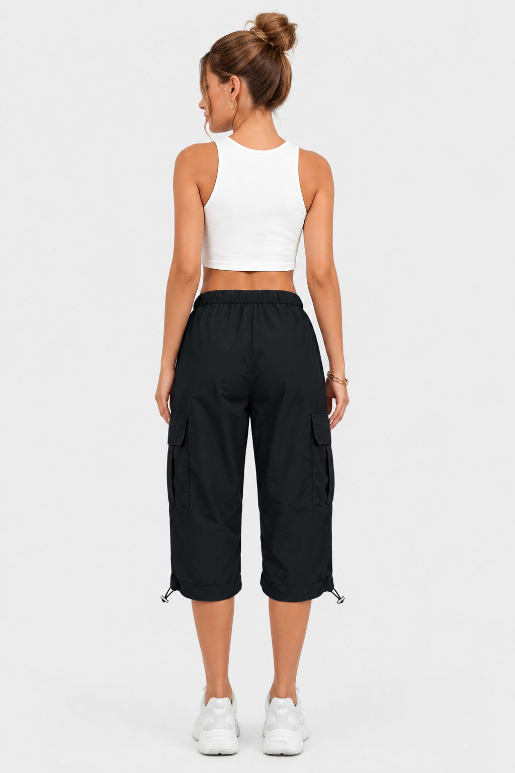 Pantalon cargo court à cordons — Lou — Amielle Paris