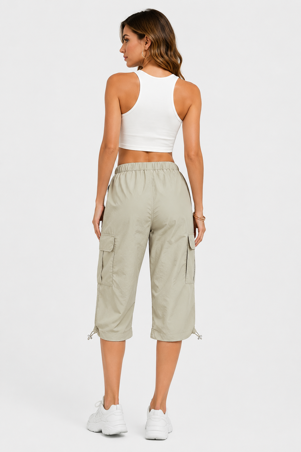 Pantalon cargo court à cordons — Lou — Amielle Paris