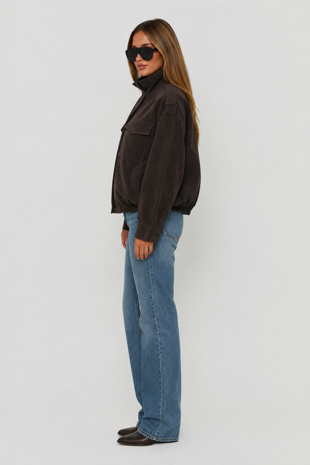 Élise — Veste cargo en suédine — Amielle Paris