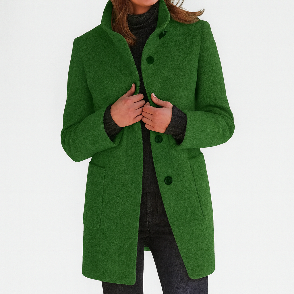 Manteau à col montant et boutonnage simple — Amielle Paris