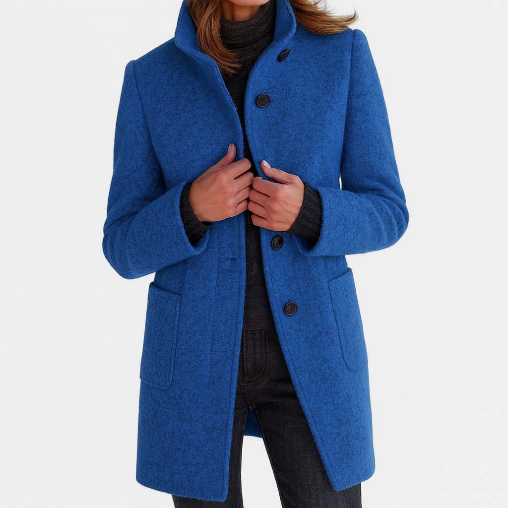 Manteau à col montant et boutonnage simple — Amielle Paris