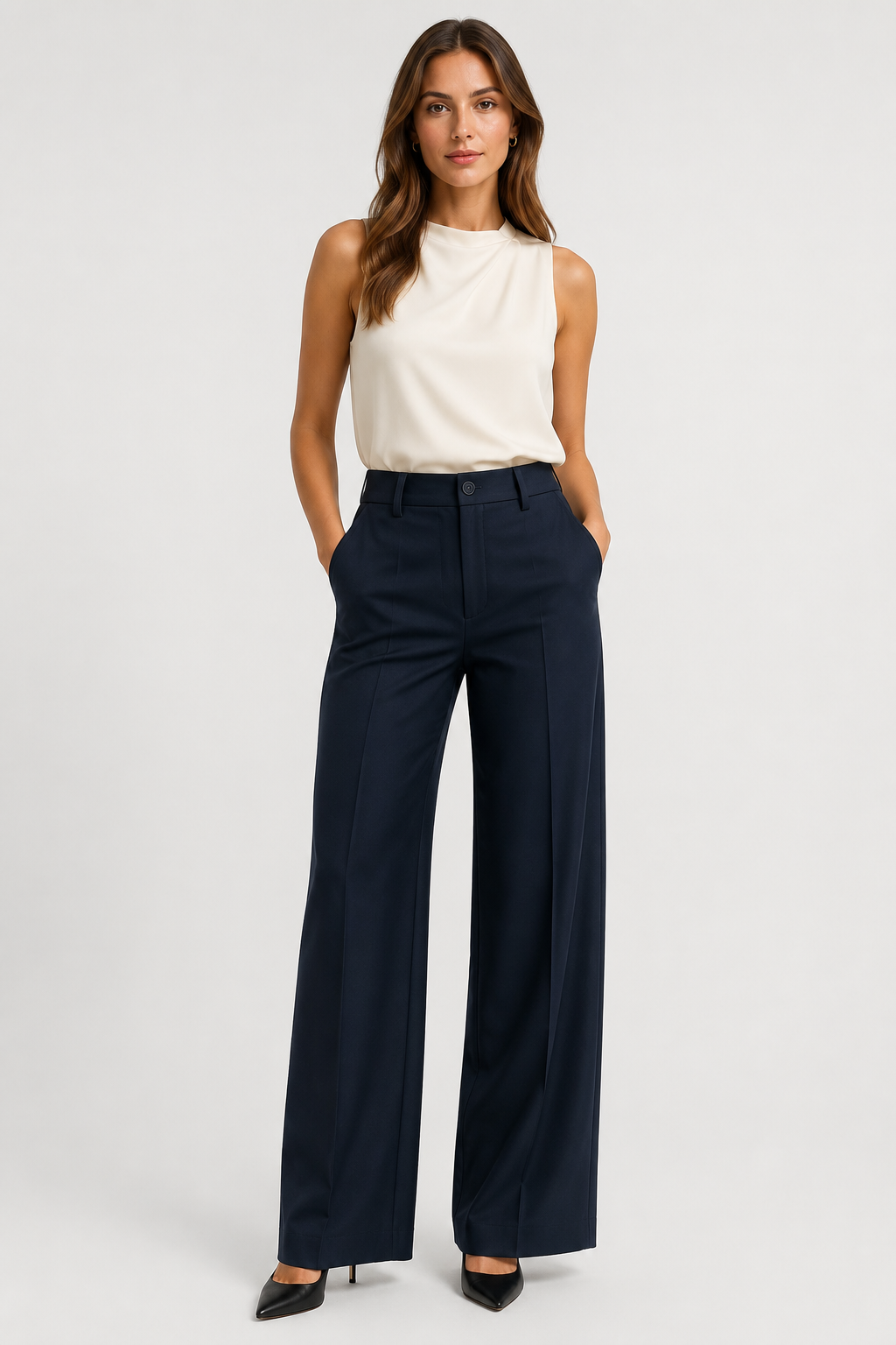 Jean cargo large taille haute — Kima — Amielle Paris
