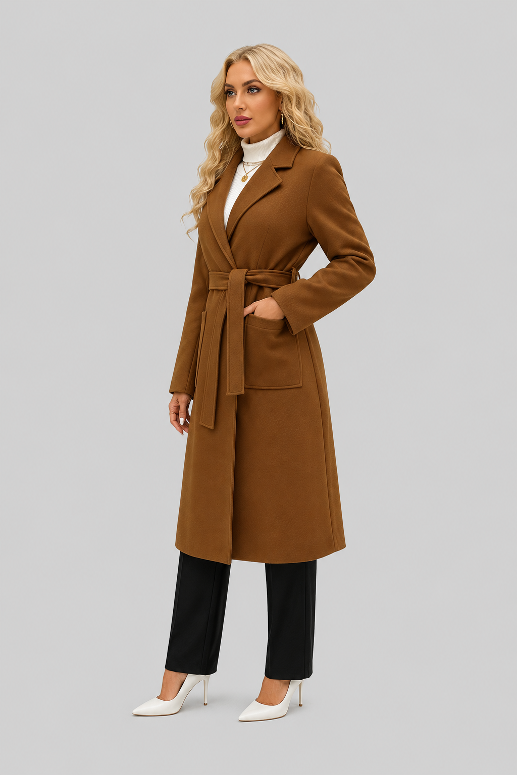Manteau long ceinturé — Lola — Amielle Paris