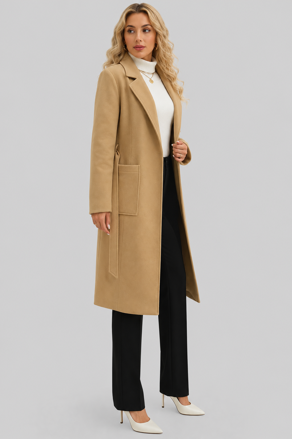 Manteau long ceinturé — Lola — Amielle Paris