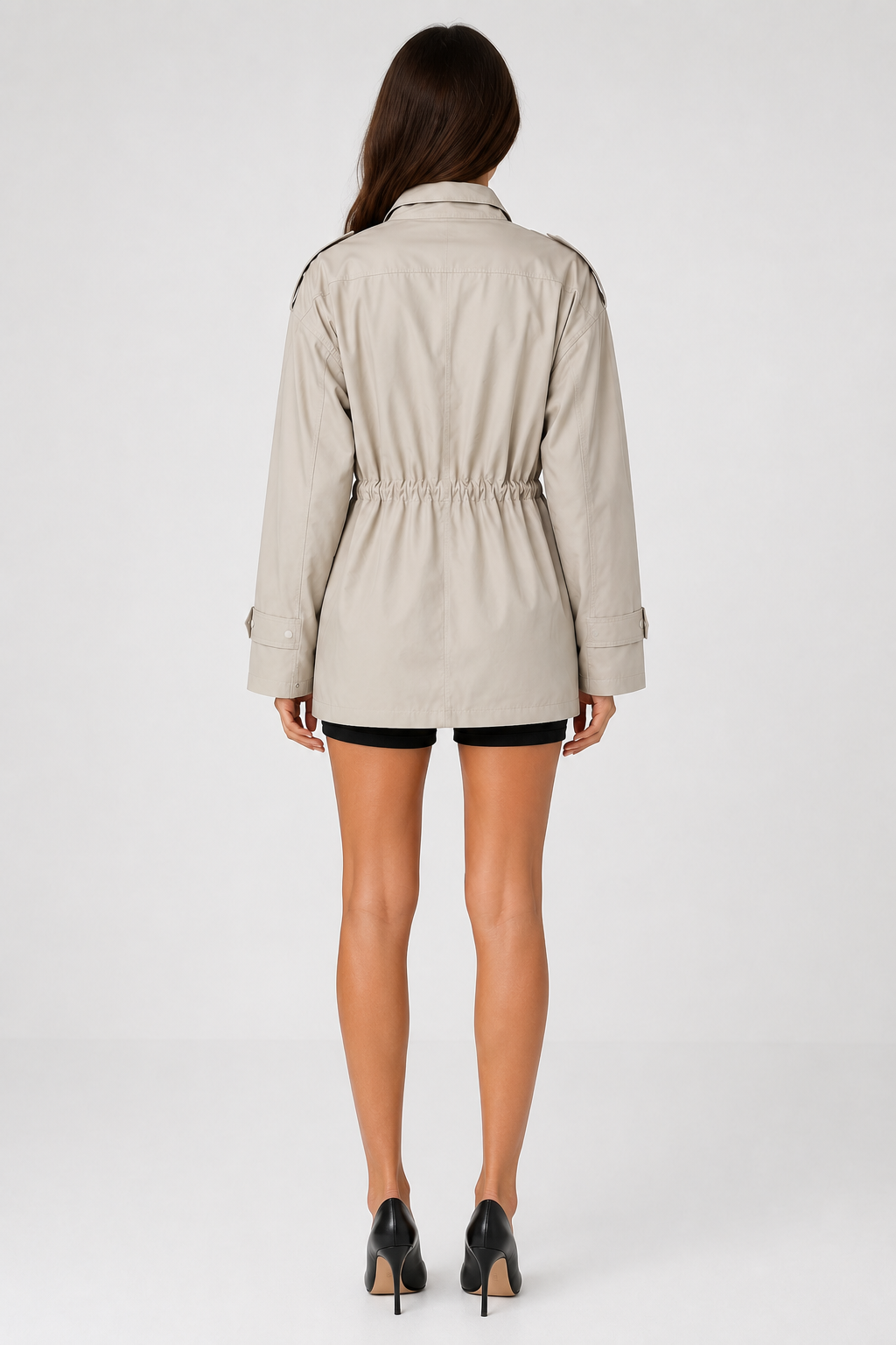 Mila — Veste saharienne à taille froncée — Amielle Paris