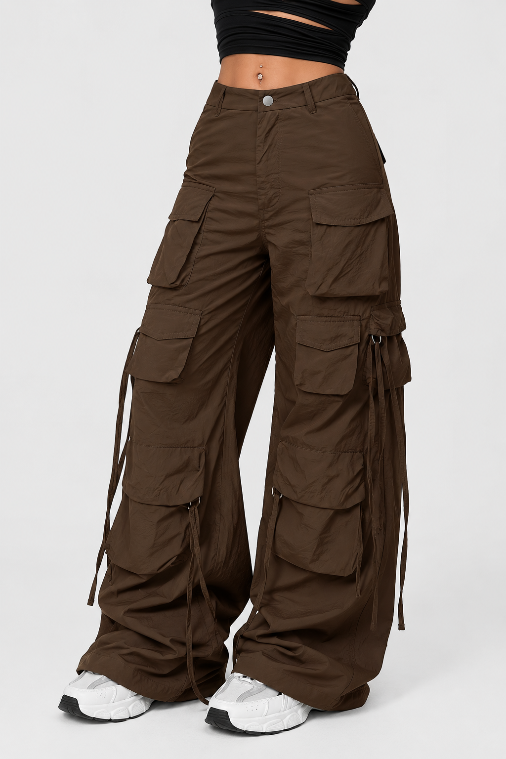 Pantalon cargo large à liens — Amielle Paris