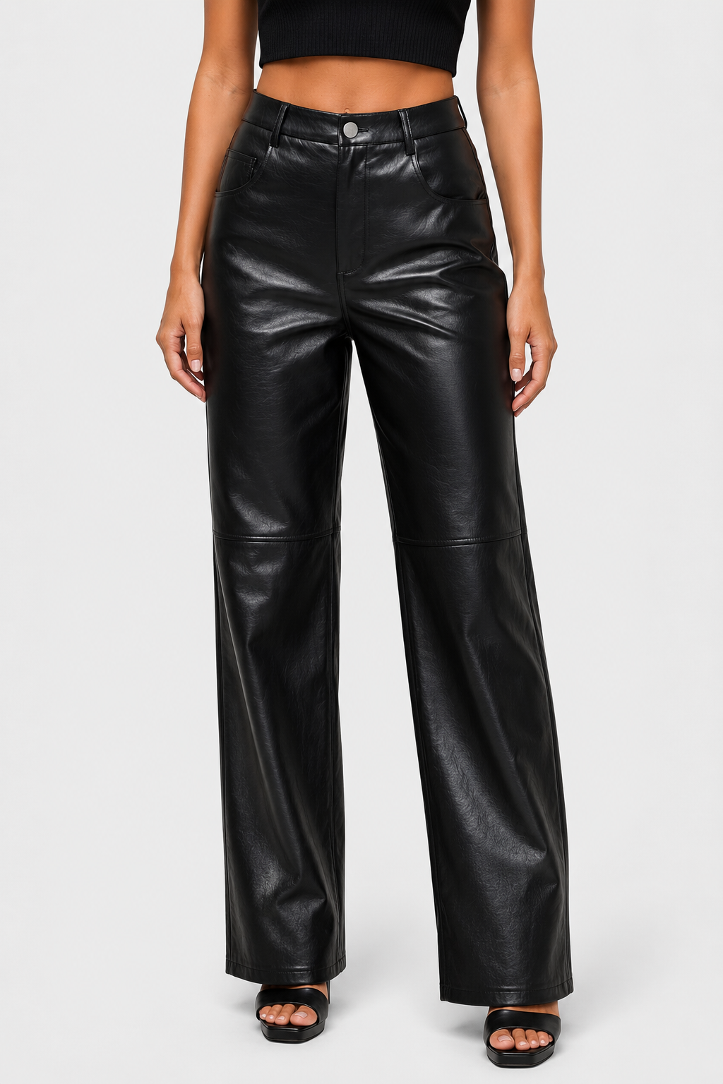 Pantalon droit aspect cuir — Noah — Amielle Paris