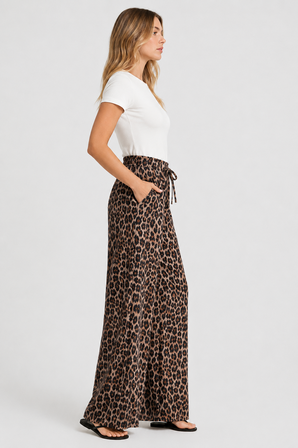 Pantalon large imprimé léopard — Odette — Amielle Paris